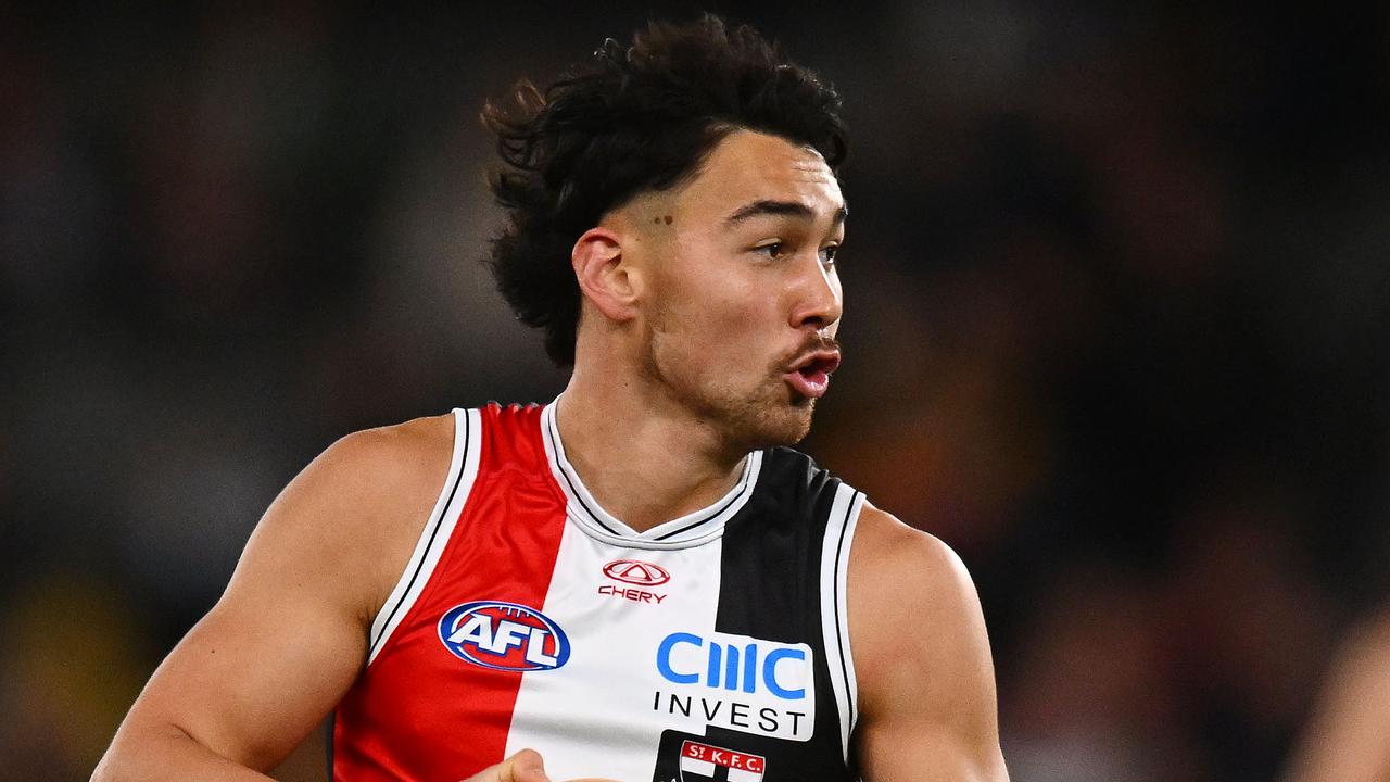 Third-year St Kilda young gun Mitch Owens is better suited to playing forward than as a midfielder according to coach Ross Lyon. Picture: Morgan Hancock / Getty Images