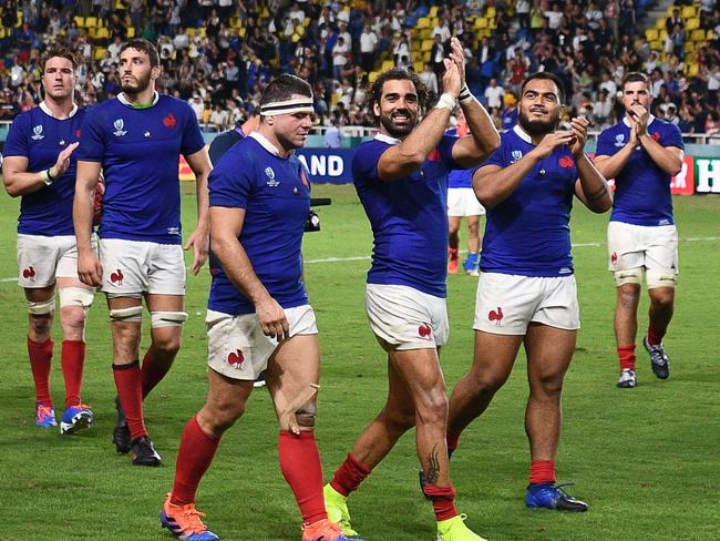 France players celebrate the win. Picture: AFP