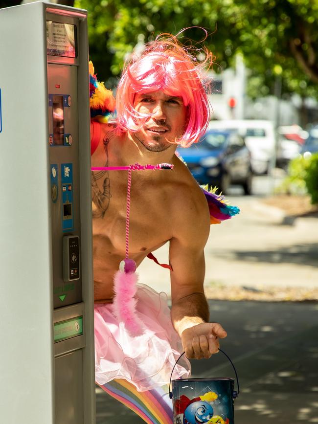 Drew Brauer aka the Allgood Parking Fairy has gone around Cairns paying for people's parking tickets. Picture: Supplied.