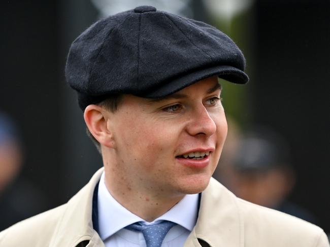 Kildare , Ireland - 11 September 2022; Trainer Joseph O'Brien after sending out Al Riffa to win the Goffs Vincent O'Brien National Stakes on day two of the Longines Irish Champions Weekend at The Curragh Racecourse in Kildare. (Photo By Seb Daly/Sportsfile via Getty Images)