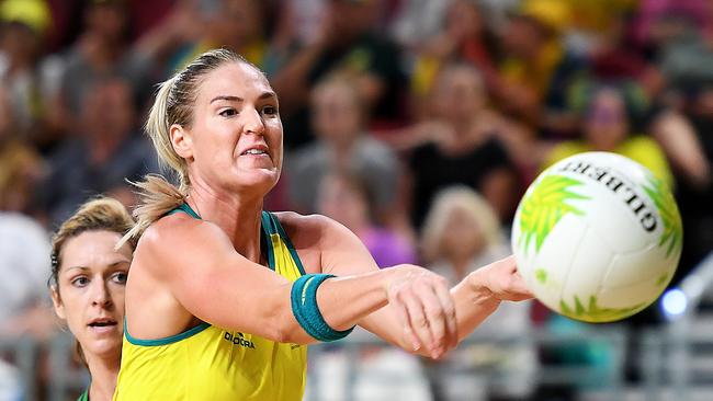 Diamonds captain Caitlin Bassett in action against Northern Ireland. Photo: Getty Imageso