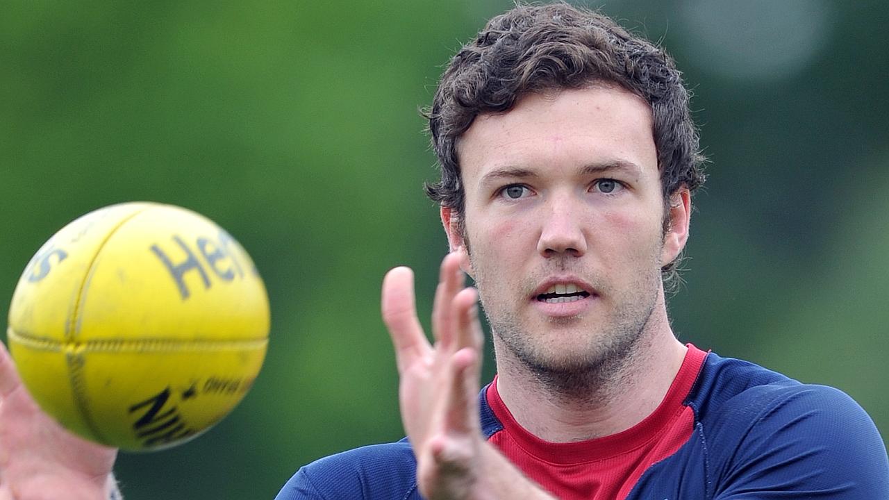 A small group of Melbourne Football Club players train at Gosch's Paddock today. Mitch Clark