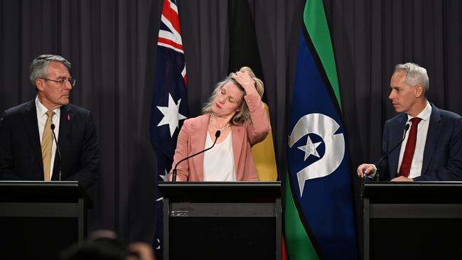 Attorney-General Mark Dreyfus, Home Affairs Minister Clare O’Neil and Immigration Minister Andrew Giles.