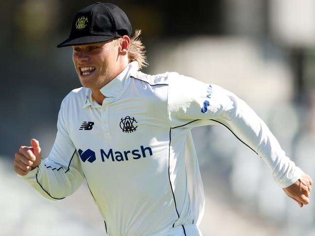 PERTH, AUSTRALIA - MARCH 22: Cooper Connolly of Western Australia chases the ball to the boundary during the day two of the Sheffield Shield Final match between Western Australia and Tasmania at WACA, on March 22, 2024, in Perth, Australia. (Photo by Will Russell/Getty Images)