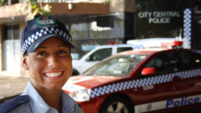 Constable Cristina Cidade from Channel 10’s TV program ''Recruits''. Picture: Channel 10