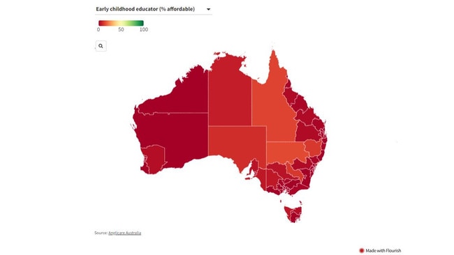 Early childhood educators can afford less than 1 per cent of rental homes across the country. Picture: Anglicare Australia