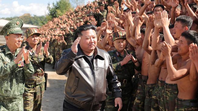 North Korean leader Kim Jong-un visits the training base of the special operations armed forces last month. Picture: Korean Central News Agency/Reuters