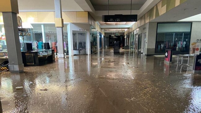 Flood damage inside the centre. Picture: Facebook