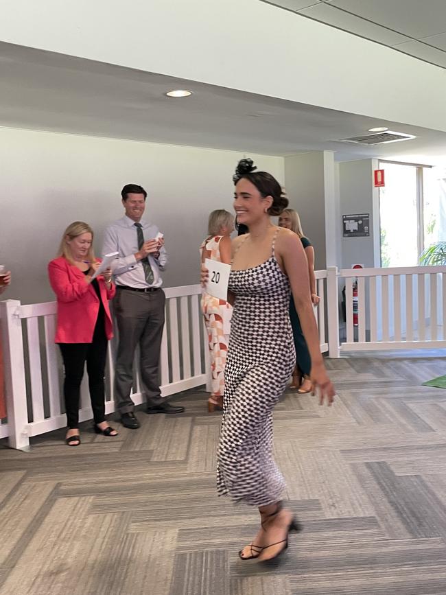 Melbourne Cup 2022 at The Entertainment Grounds in Gosford: Point Frederick's Lucinda Brien at the best dressed competition