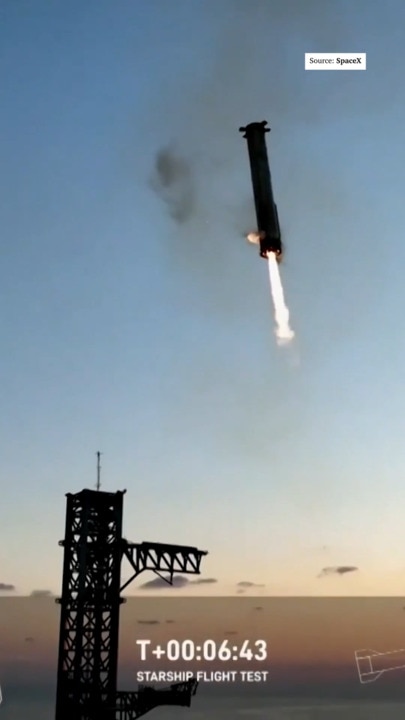 Incredible moment SpaceX captures own rocket booster