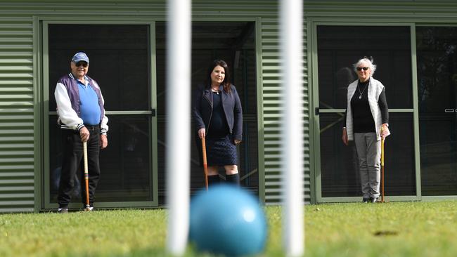 Tamara Smith MP joins President of the Alstonville Croquet Club Robert Jemison and club captain Daphne Fulloon to formally announce funding for the club.