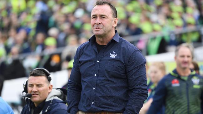 Raiders coach Ricky Stuart is seen during the Round 11 NRL match between the Canberra Raiders and the North Queensland Cowboys at GIO Stadium in Canberra, Saturday, May 25, 2019. (AAP Image/Rohan Thomson) NO ARCHIVING, EDITORIAL USE ONLY