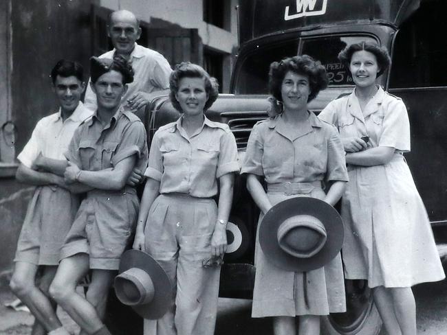 Joan Evans (centre) working with the Women’s Voluntary Service on the frontline of WWII in Burma in 1944.