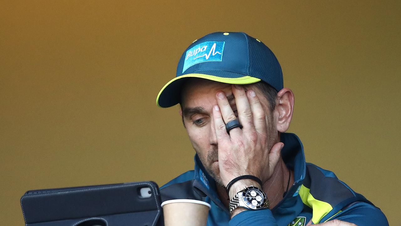 ADELAIDE, AUSTRALIA – NOVEMBER 09: Justin Langer, coach of Australia, looks on during game two of the Gillette One Day International series between Australia and South Africa at Adelaide Oval on November 09, 2018 in Adelaide, Australia. (Photo by Ryan Pierse/Getty Images)