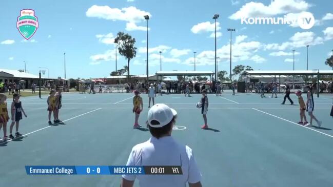 Replay: Netball Queensland Primary School Cup - Emmanuel College v MBC JETS 2