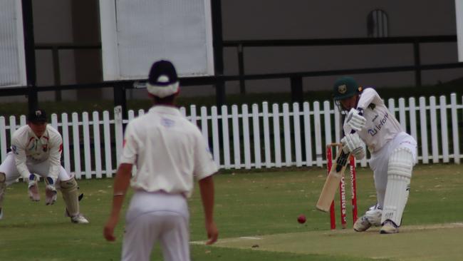 Randwick-Petersham Cricket Club co-vice captain Gus Small in action.