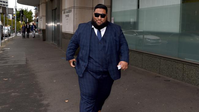 Vaughan Vati Teleni Hunt leaving John Madison Tower Courts in Sydney. Picture: NCA NewsWire/Bianca De Marchi