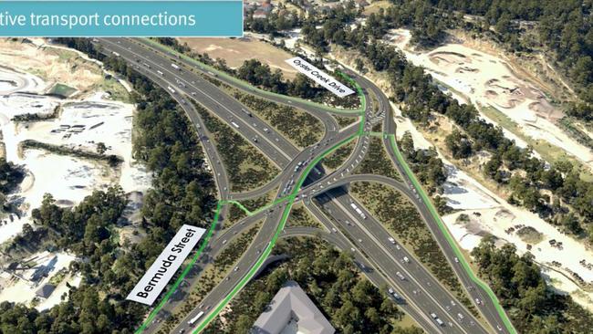 Active transport connections across the M1 at Exit 87 as part of the Varsity to Tugun upgrade.