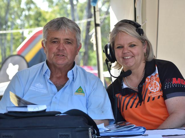 Race secretary Debbie Dark, pictured with steward Chris Walker at the KTM Australian Junior Motocross Championships.