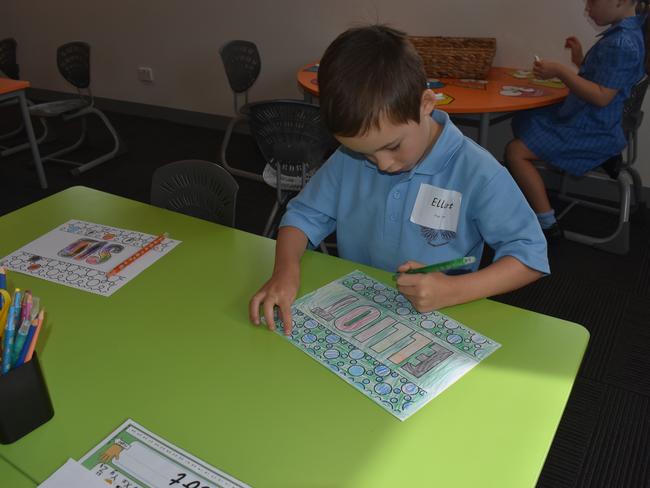 Elliot Hales on his first day at St Gabriel's Primary School, Traralgon on January 30, 2025. Picture: Jack Colantuono