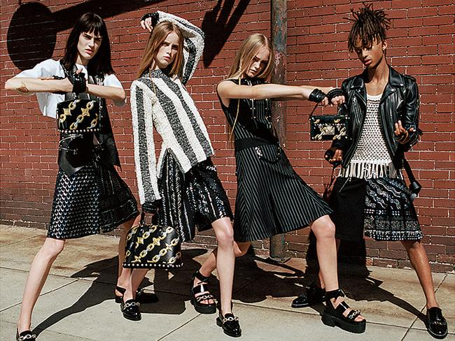 Jaden Smith (right) pictured in the new Louis Vuitton women’s fashion campaign. Picture: Splash/Louis Vuitton