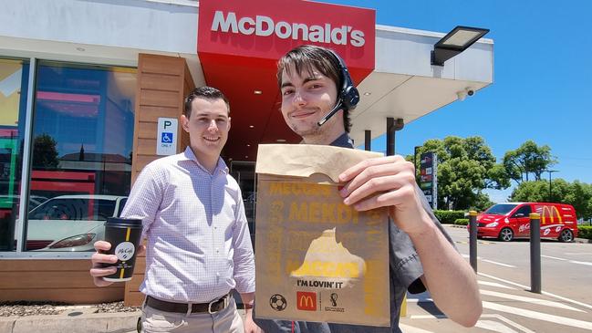 McDonald's East Toowoomba assistant manager Zach Allen, who has conversion disorder as a result of trauma, is one of more than 50 people to have come through the local franchise group's disability employment program run by HR director Josh Bamford.