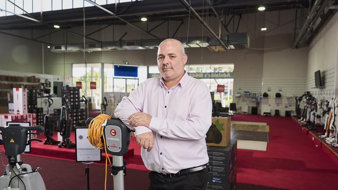 Senior manager, Gwyn MacNeil at the Godfreys Superstore in Croydon, after the announcement that all stores will be closing. Picture: Matt Loxton