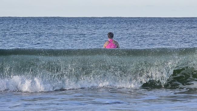 Dumping waves at Mooloolaba Beach. Picture: Mark Furler