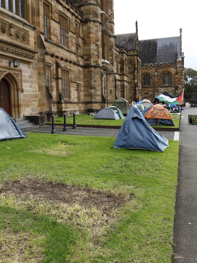 The campsite is being progressively packed down. Picture: Richard Dobson