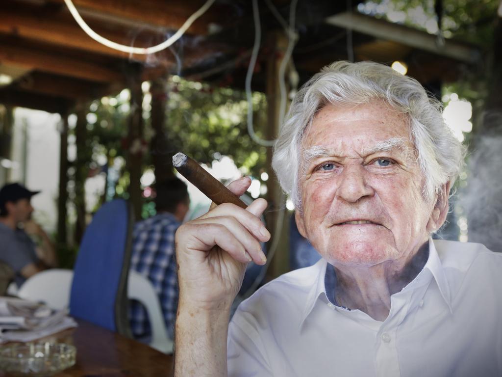 Former prime minister Bob Hawke backstage at the Woodford Folk Festival. Picture: Megan Slade/AAP