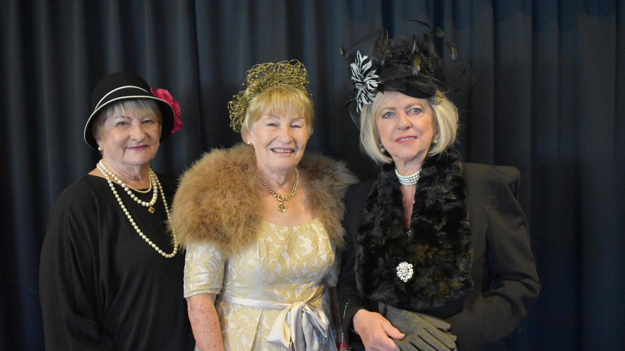 Jean McMahon, Desley Brady and Elaine Lloyd at the 2023 Rockhampton Girls Grammar 21st Race Day.