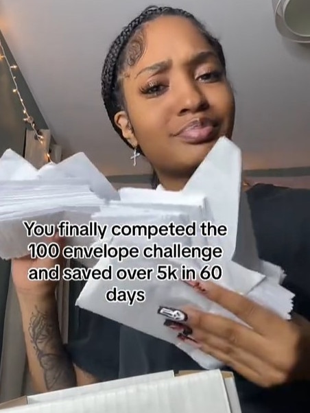 The 100 envelope challenge is a money-saving challenge. Picture TikTok