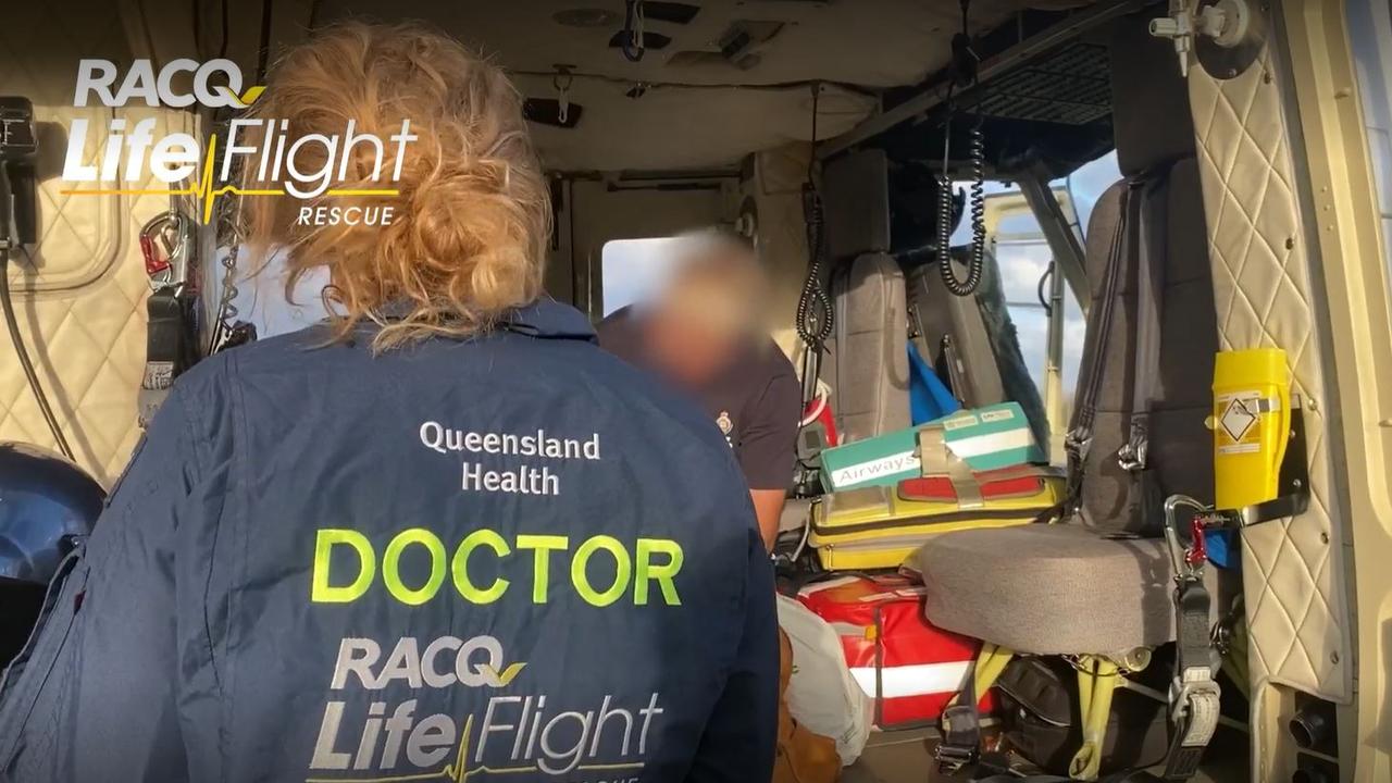 The boy was airlifted to Hervey Bay hosptial. Picture: Life Flight