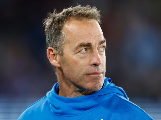 MELBOURNE, AUSTRALIA - MAY 07: Alastair Clarkson, Senior Coach of the Kangaroos looks on during the 2023 AFL Round 08 match between the North Melbourne Kangaroos and the St Kilda Saints at Marvel Stadium on May 7, 2023 in Melbourne, Australia. (Photo by Michael Willson/AFL Photos via Getty Images)