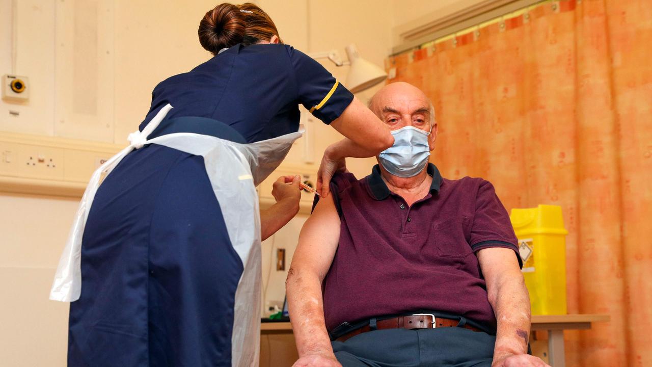 The UK has begun its vaccine rollout. Picture: Steve Parsons/Pool/AFP