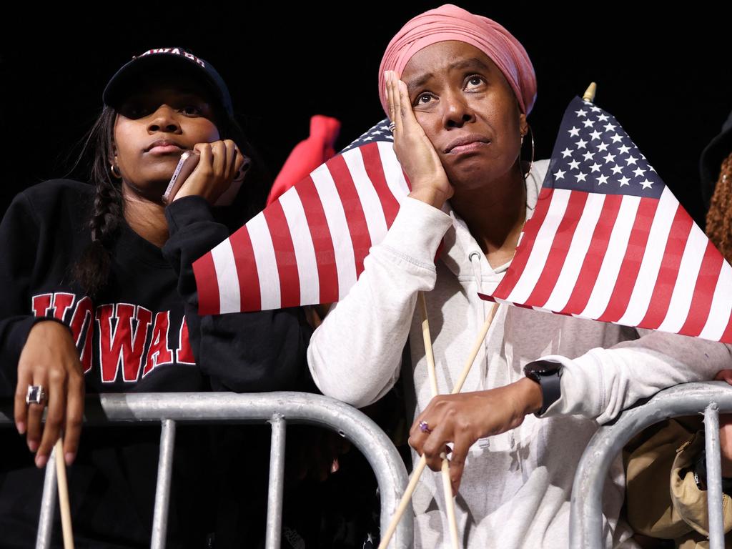 Supporters of US Vice President and Democratic presidential candidate Kamala Harris react during an election night event at Howard University in Washington, DC, on November 5, 2024. Picture: Charly Triballeau/AFP/AFP Pictures of the Year 2024