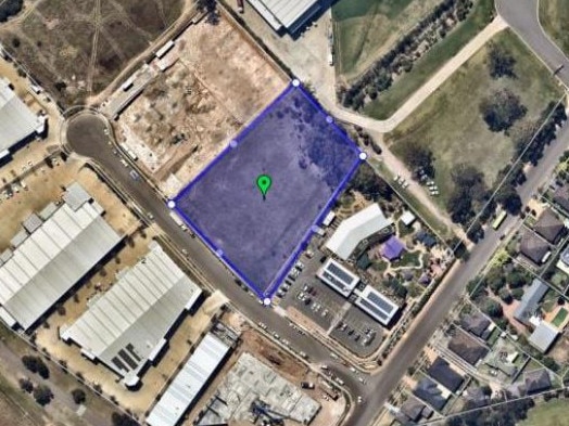 An aerial view of the proposed development site.
