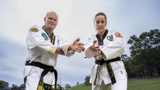 Taekwondo experts Hugh and Angela Eagling. Picture: Caroline Tan