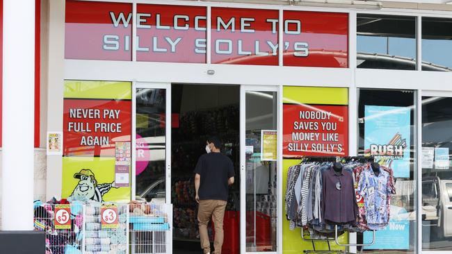 A customer heads in for a spot of shopping at Silly Sollys at Maroochydore.