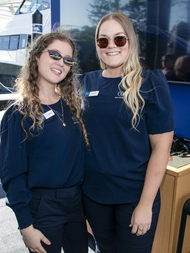 Claudia Hillman and Grace Whelan at the Sanctuary Cove Boat Show. Picture: Glenn Campbell