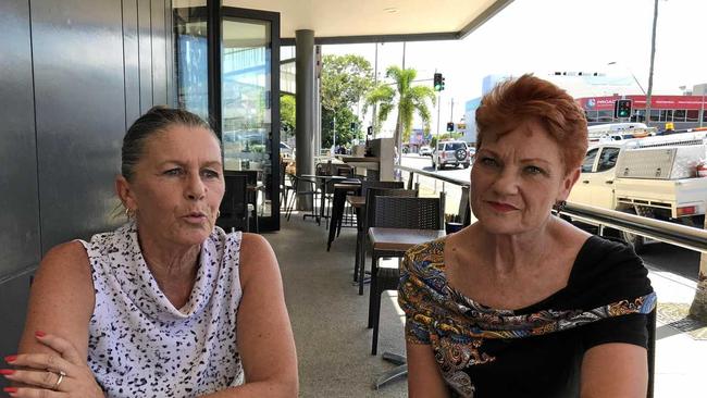 One Nation candidate for Dawson Deb Lawson with Senator Pauline Hanson in Mackay on Friday. Picture: Janessa Ekert