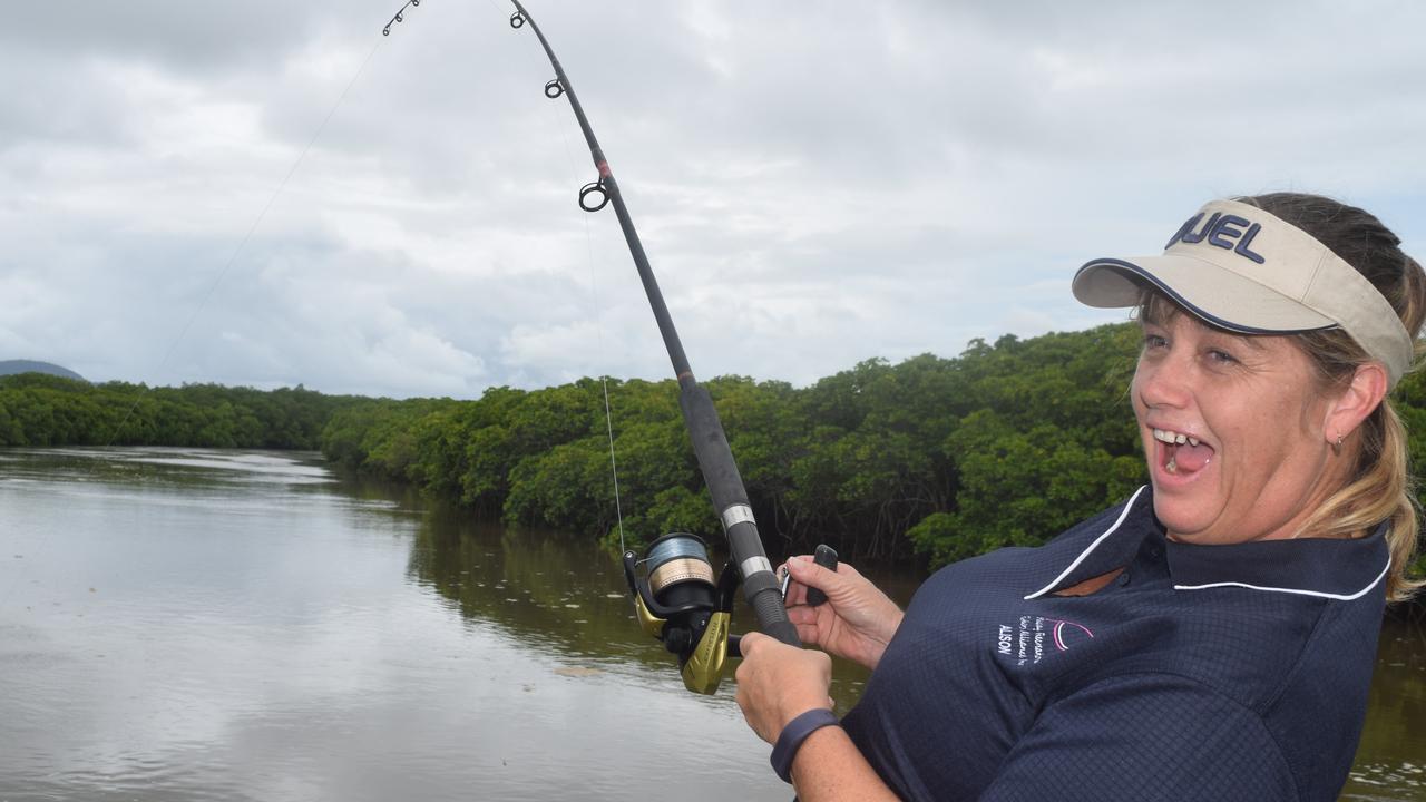 Mackay Recreational Fishers Alliance Secretary Alison Jones casts a line at McCready's Creek boat ramp, Andergrove.