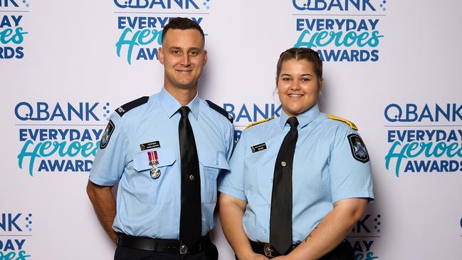 Constable Daniel Burton and Police Liaison Officer Chelsea Beardmore from St George station were awarded a QBank everyday heroes award for their Blue Lures initiative.