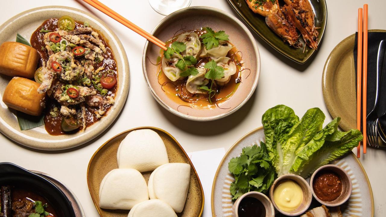 Crispy pork belly bao, dumplings and other dishes at Paper Tiger, Rundle Street.