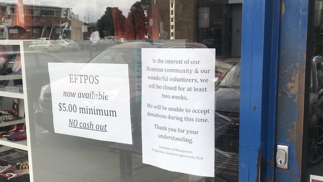 The St Augustines Southern Opportunity Shop Mentone will be closed for at least two weeks.