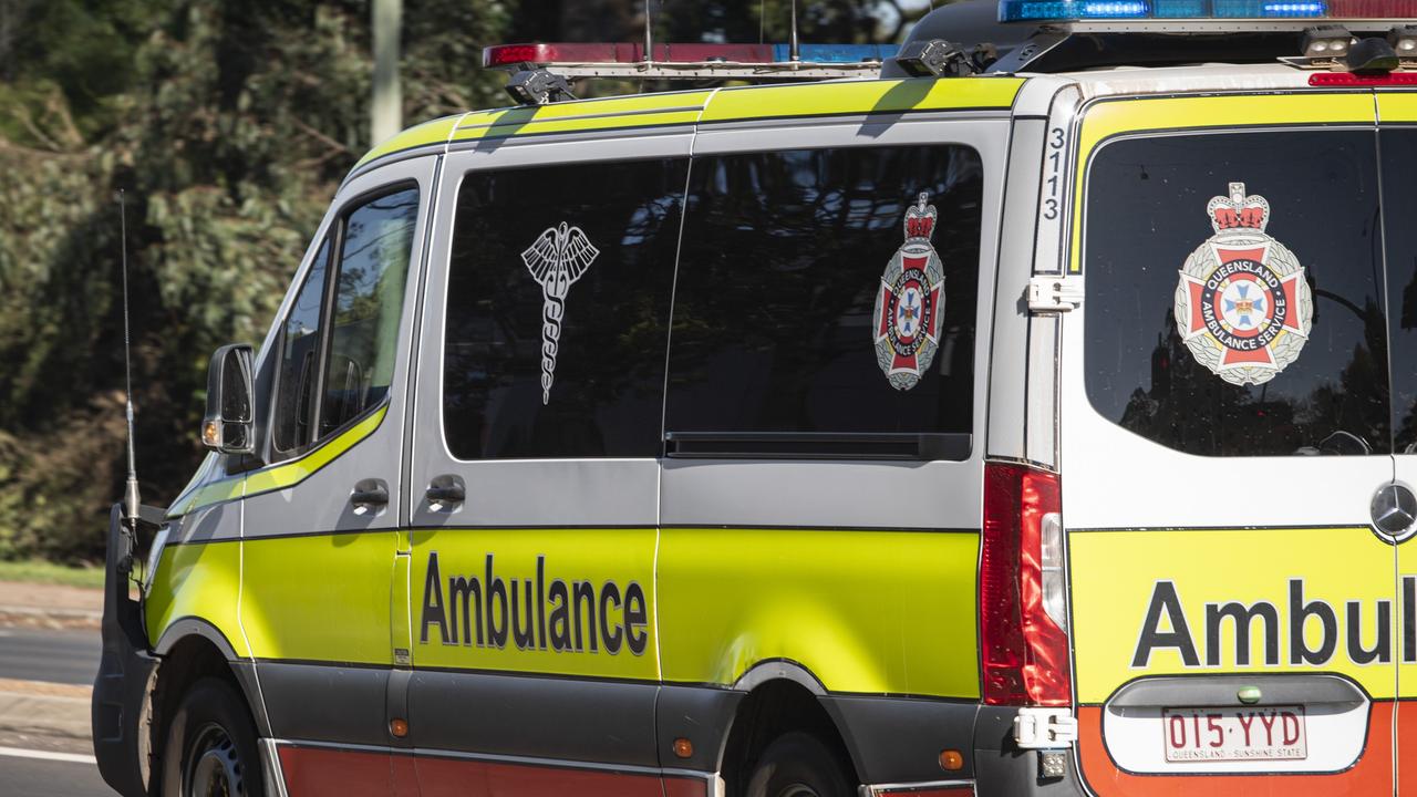 A teenager was rushed to hospital in a serious condition after a crash involving a ute and a harvester west of Brisbane on Sunday afternoon. Photo: Kevin Farmer