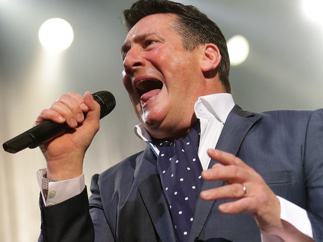 Worked up sweat ... Tony Hadley busting out the hits.  Picture:  Adam Ward