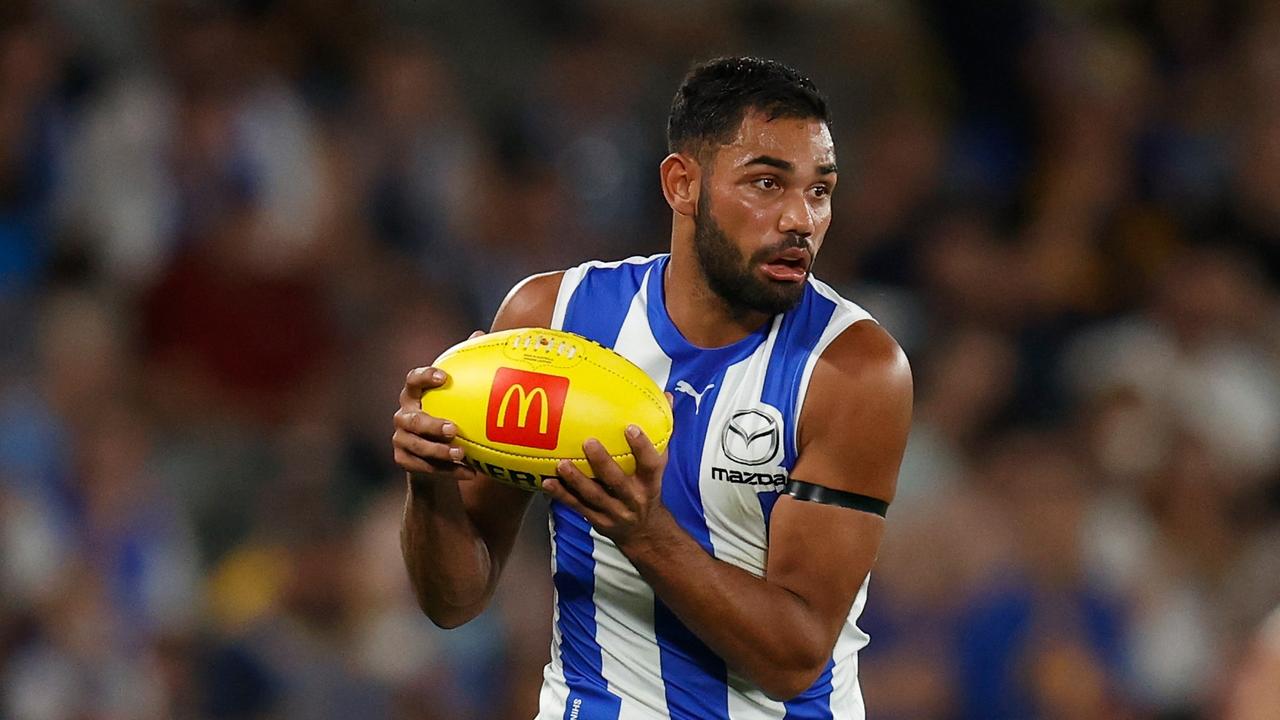 Rising North Melbourne star Tarryn Thomas hasn’t played since round 2. Picture: AFL Photos