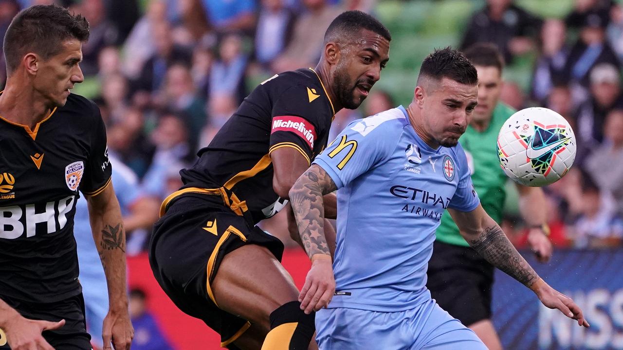 Jamie Maclaren and Melbourne City failed to score in last week’s loss to Perth Glory. Picture: AAP