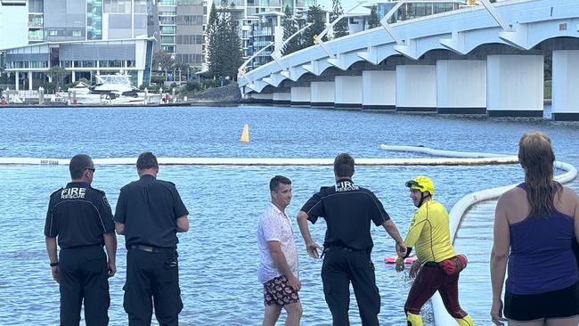 A man is missing while swimming at Paradise Point Parklands on the Gold Coast. Picture: Kathleen Skene